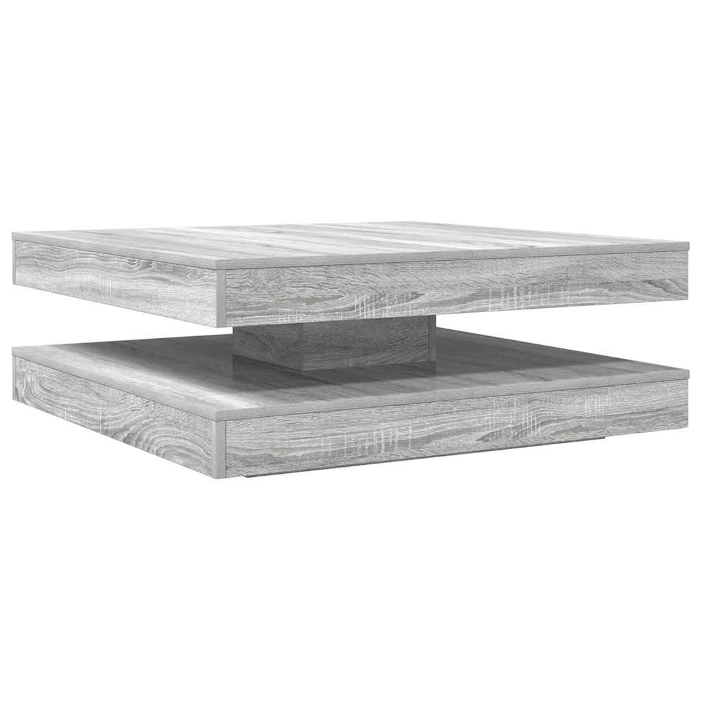 vidaXL Stolik kawowy obrotowy 360 stopni Szary Sonoma 90x90x34,5 cm