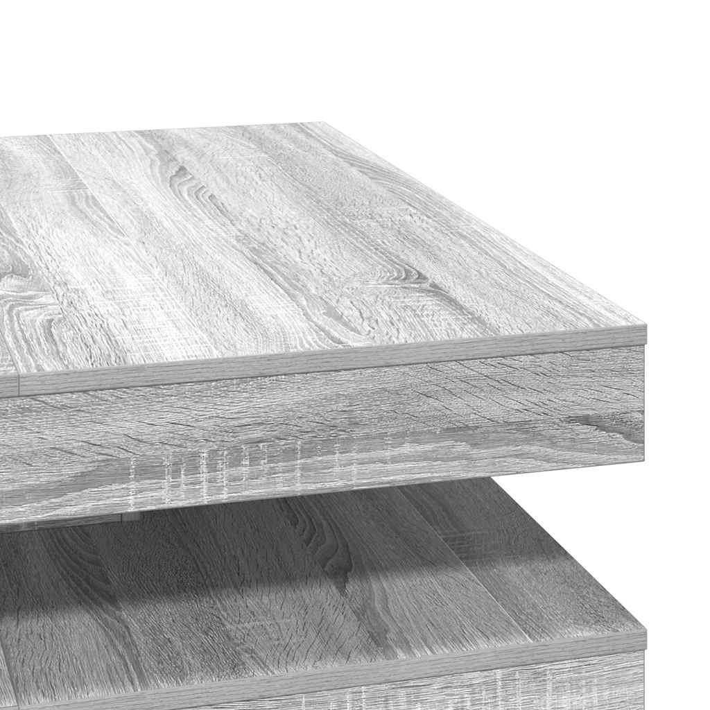 vidaXL Stolik kawowy obrotowy 360 stopni Szary Sonoma 90x90x34,5 cm