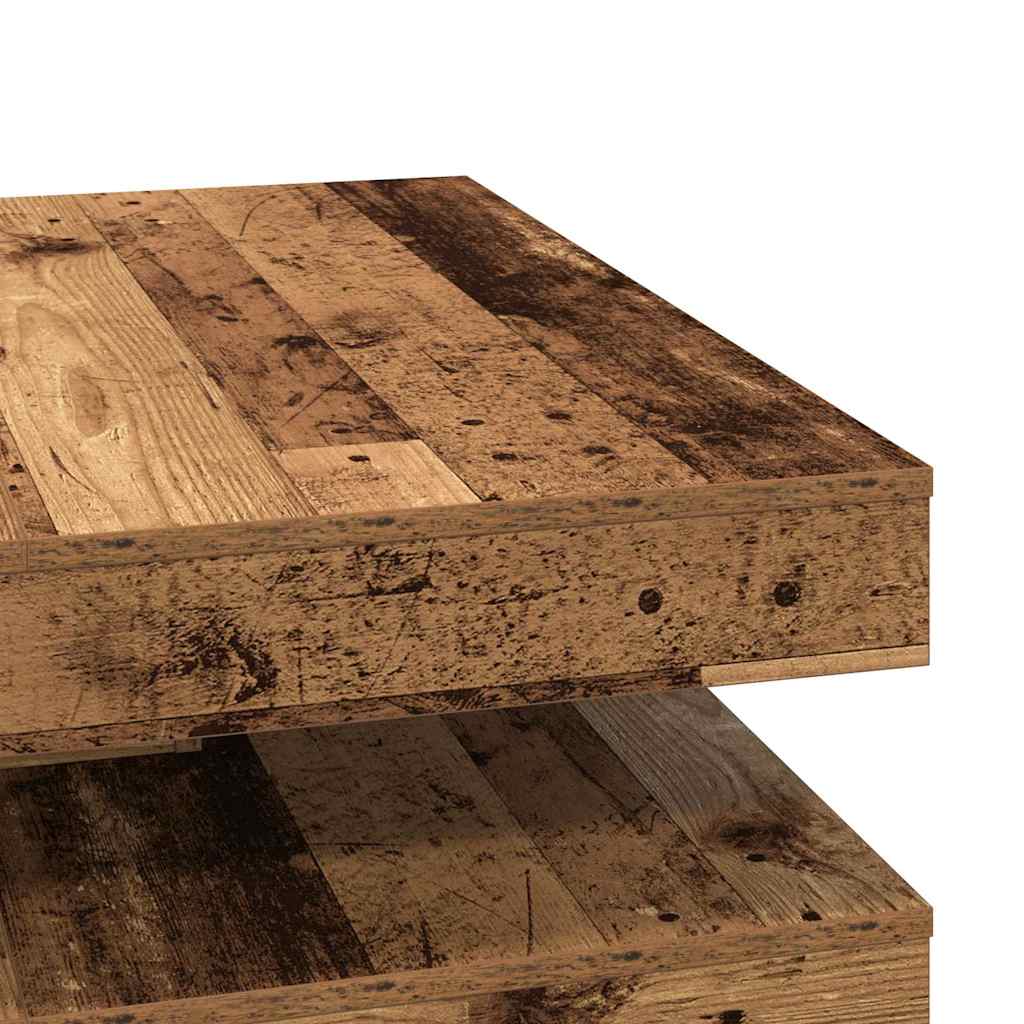 vidaXL Stolik kawowy obrotowy 360 stopni Stare drewno 90x90x34,5 cm