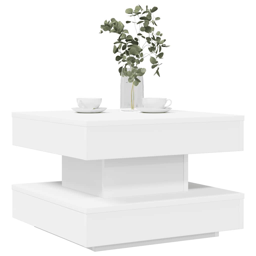 vidaXL Stolik kawowy obrotowy 360 stopni, biały, 50x50x34,5 cm