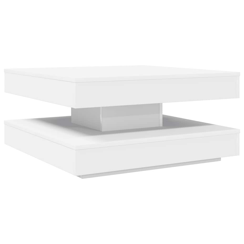 vidaXL Stolik kawowy obrotowy 360 stopni, biały, 70x70x34,5 cm