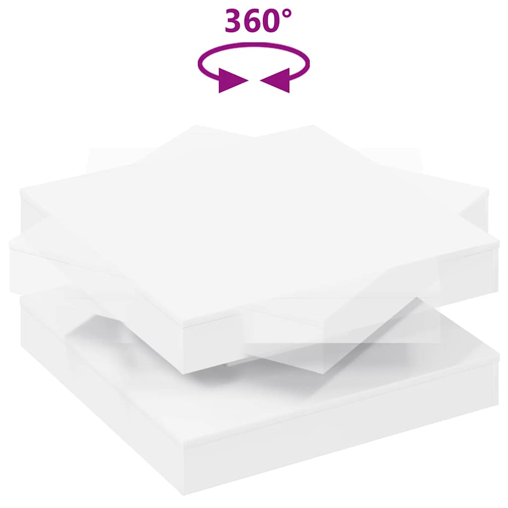 vidaXL Stolik kawowy obrotowy 360 stopni, biały, 70x70x34,5 cm