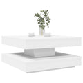 vidaXL Stolik kawowy obrotowy 360 stopni, biały, 70x70x34,5 cm