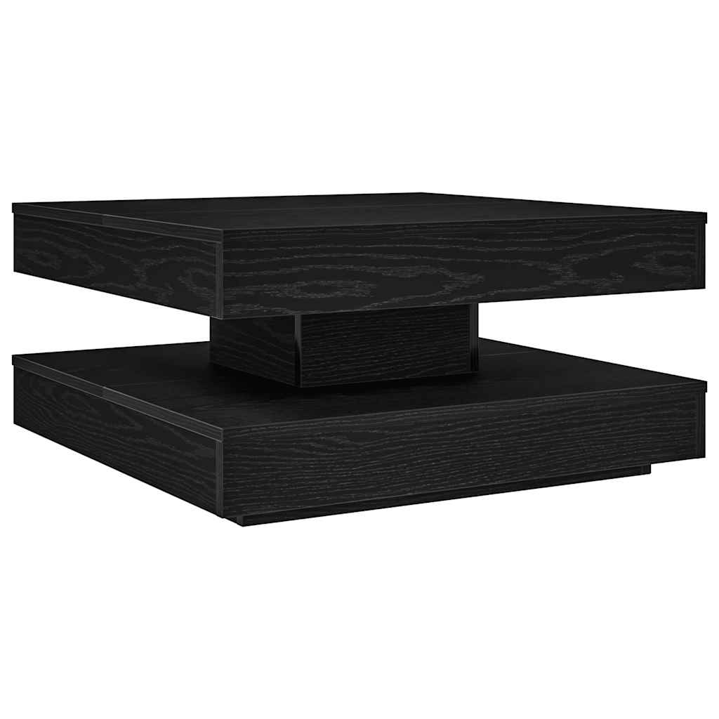 vidaXL Stolik kawowy obrotowy 360 stopni, czarny, 70x70x34,5 cm