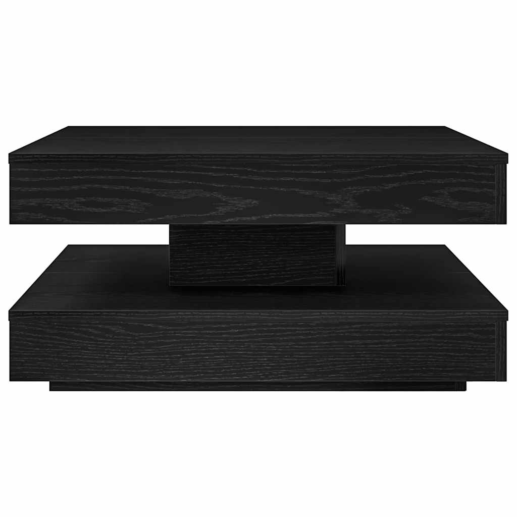 vidaXL Stolik kawowy obrotowy 360 stopni, czarny, 70x70x34,5 cm