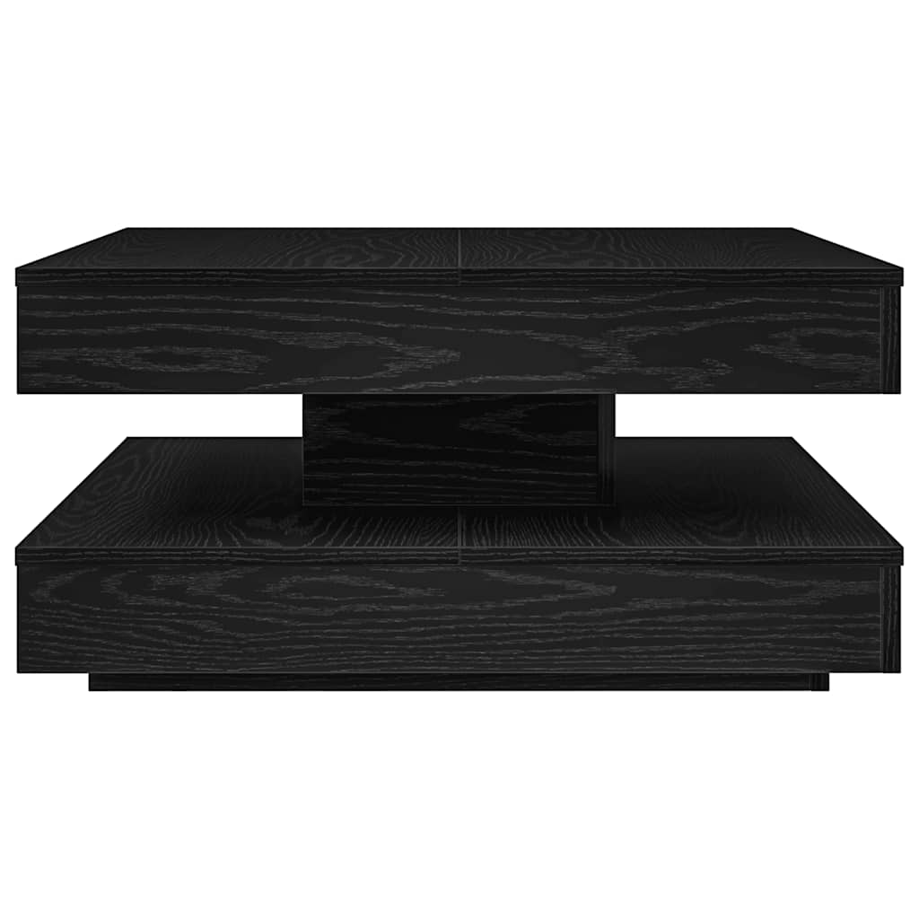 vidaXL Stolik kawowy obrotowy 360 stopni, czarny, 70x70x34,5 cm