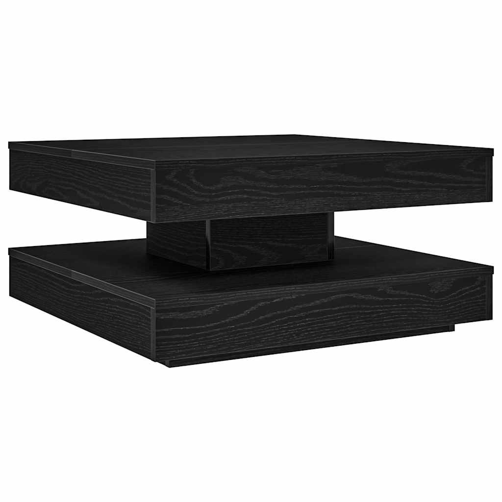 vidaXL Stolik kawowy obrotowy 360 stopni, czarny, 70x70x34,5 cm
