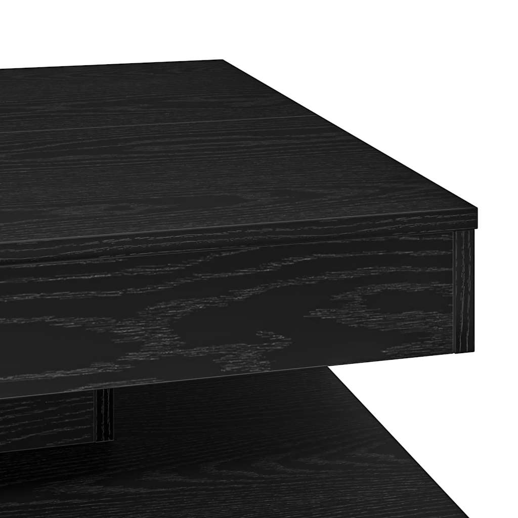 vidaXL Stolik kawowy obrotowy 360 stopni, czarny, 70x70x34,5 cm
