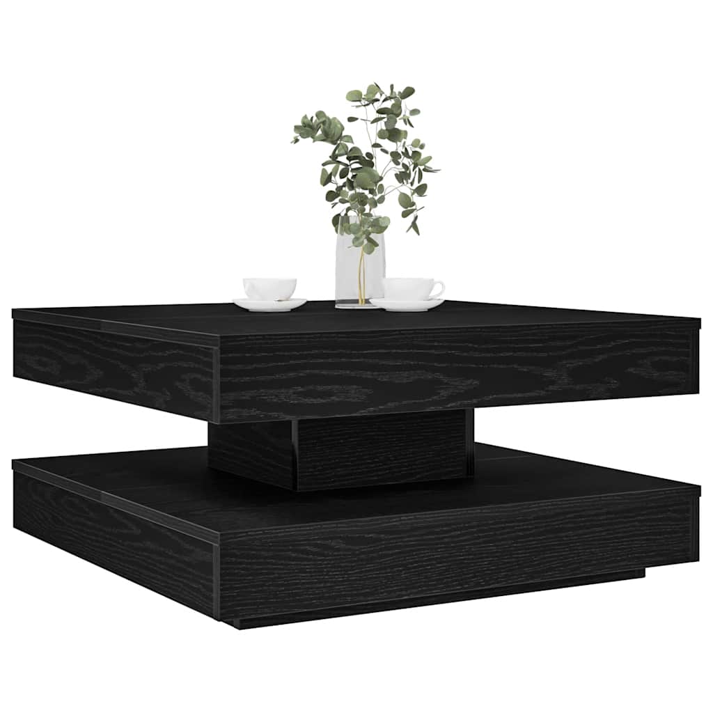 vidaXL Stolik kawowy obrotowy 360 stopni, czarny, 70x70x34,5 cm