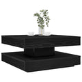 vidaXL Stolik kawowy obrotowy 360 stopni, czarny, 70x70x34,5 cm