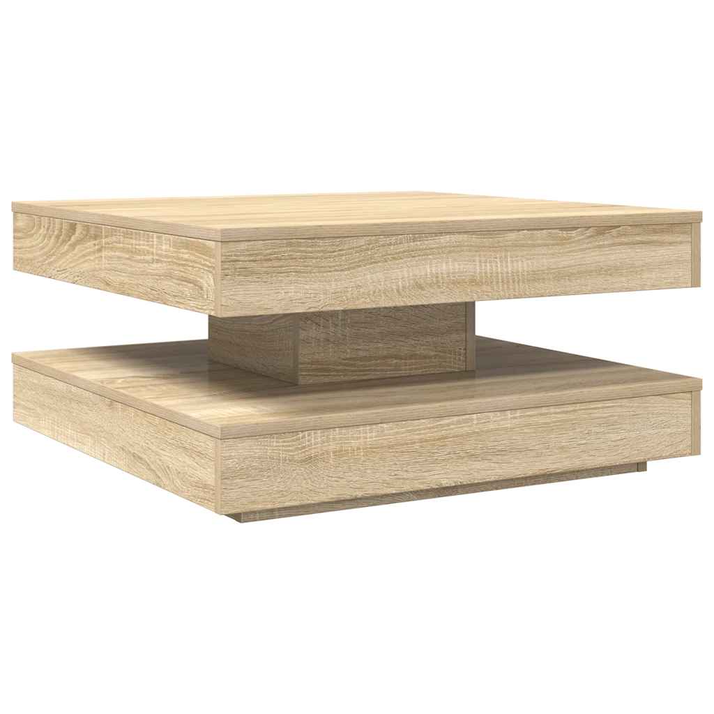 vidaXL Stolik kawowy obrotowy 360 stopni, dąb Sonoma, 70x70x34,5 cm