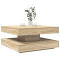 vidaXL Stolik kawowy obrotowy 360 stopni, dąb Sonoma, 70x70x34,5 cm