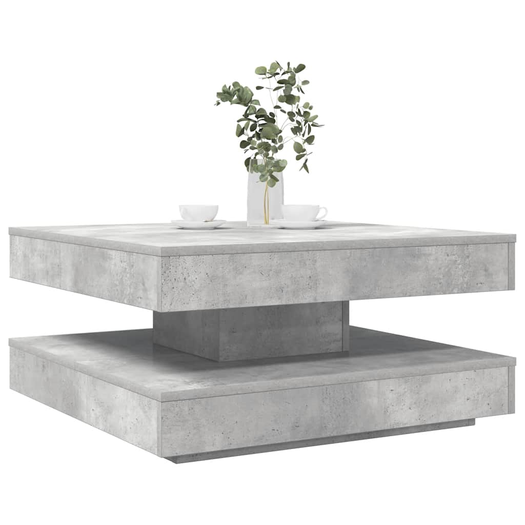 vidaXL Stolik kawowy obrotowy 360 stopni, betonowy, szary, 70x70x34,5 cm
