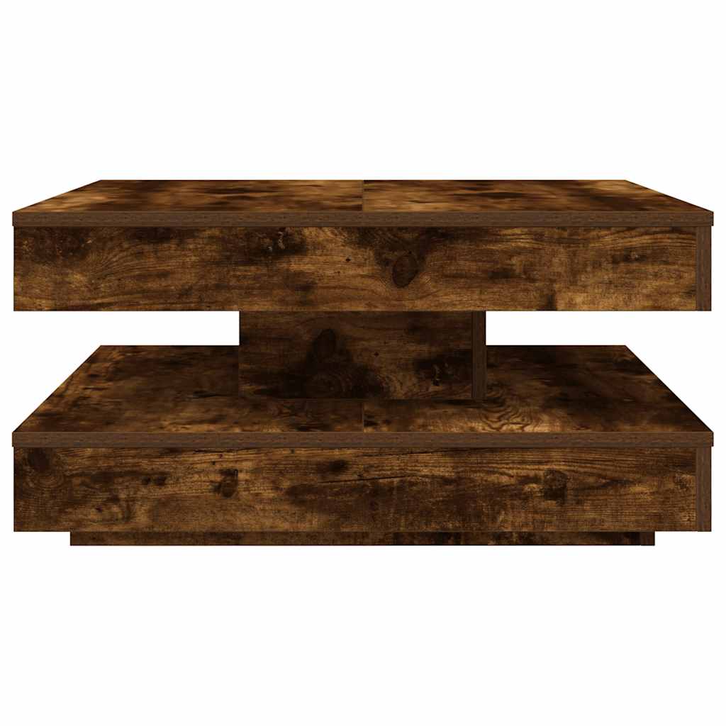 vidaXL Stolik kawowy obrotowy 360 stopni, dąb wędzony, 70x70x34,5 cm