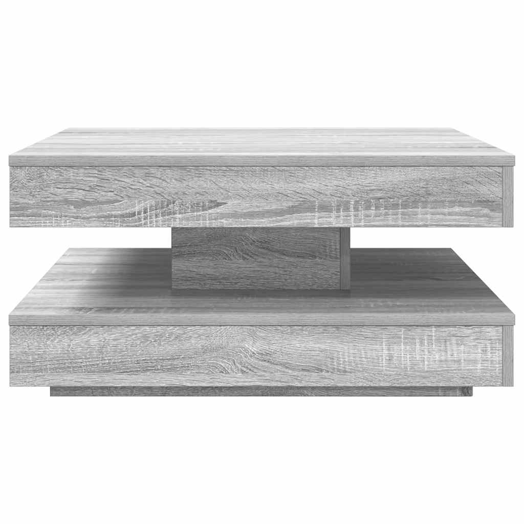 vidaXL Stolik kawowy obrotowy 360 stopni, szary Sonoma, 70x70x34,5 cm