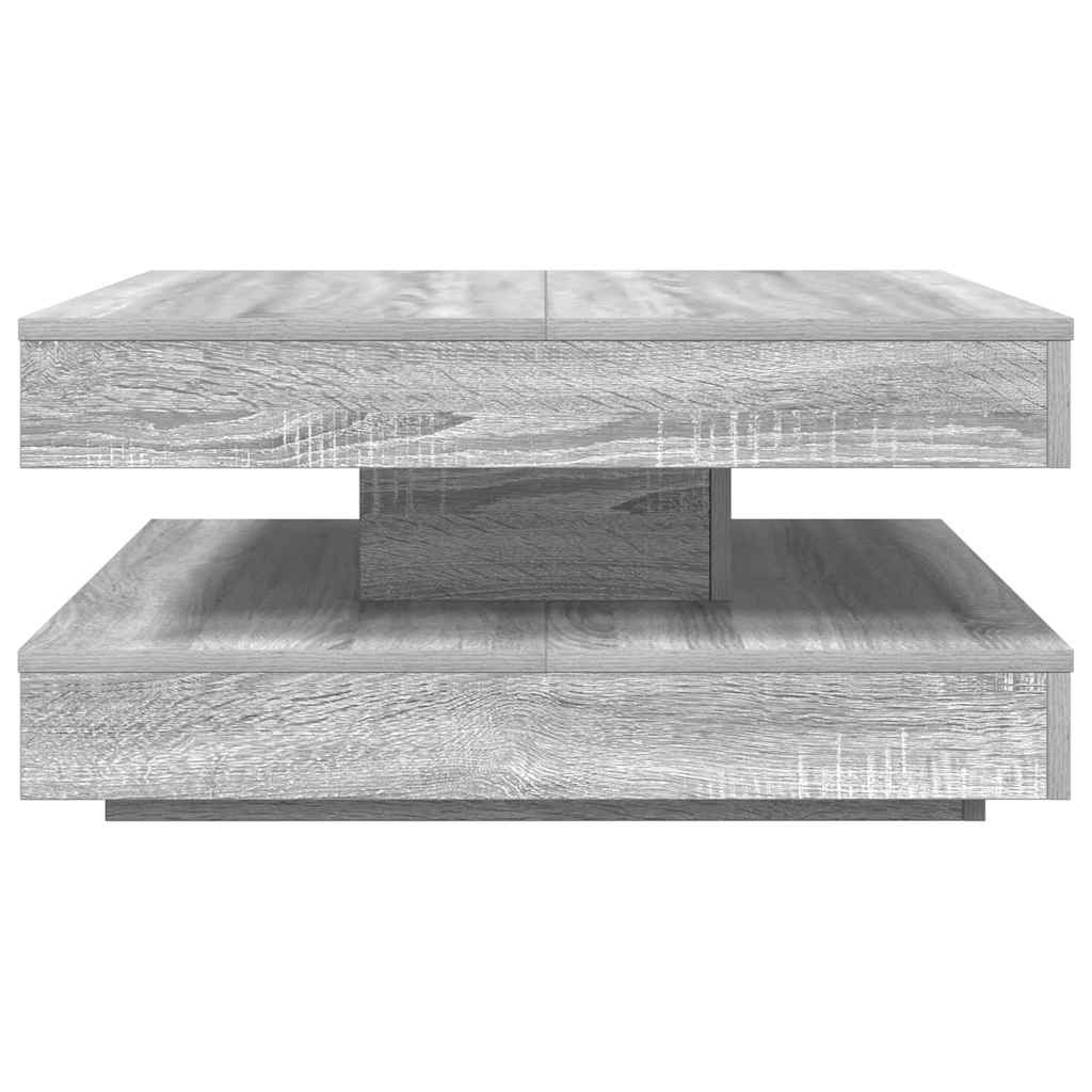 vidaXL Stolik kawowy obrotowy 360 stopni, szary Sonoma, 70x70x34,5 cm