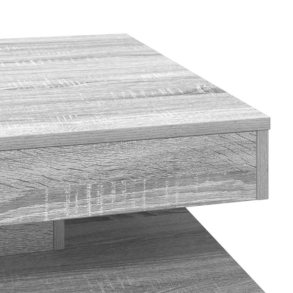 vidaXL Stolik kawowy obrotowy 360 stopni, szary Sonoma, 70x70x34,5 cm