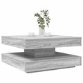 vidaXL Stolik kawowy obrotowy 360 stopni, szary Sonoma, 70x70x34,5 cm