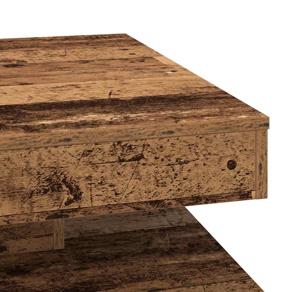 vidaXL Stolik kawowy obrotowy 360 stopni, stare drewno, 70x70x34,5 cm