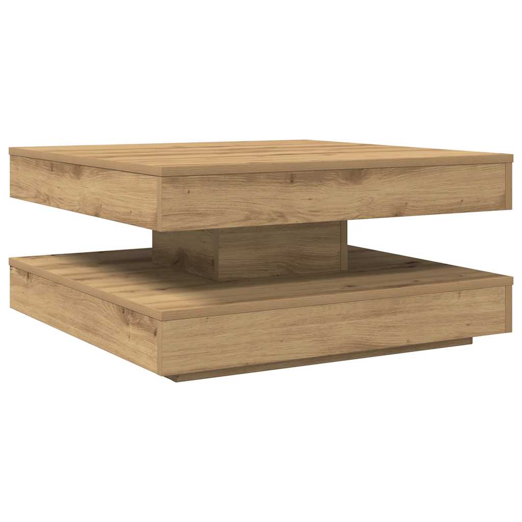 vidaXL Stolik kawowy obrotowy 360 stopni, dąb rzemieślniczy, 70x70x34,5 cm