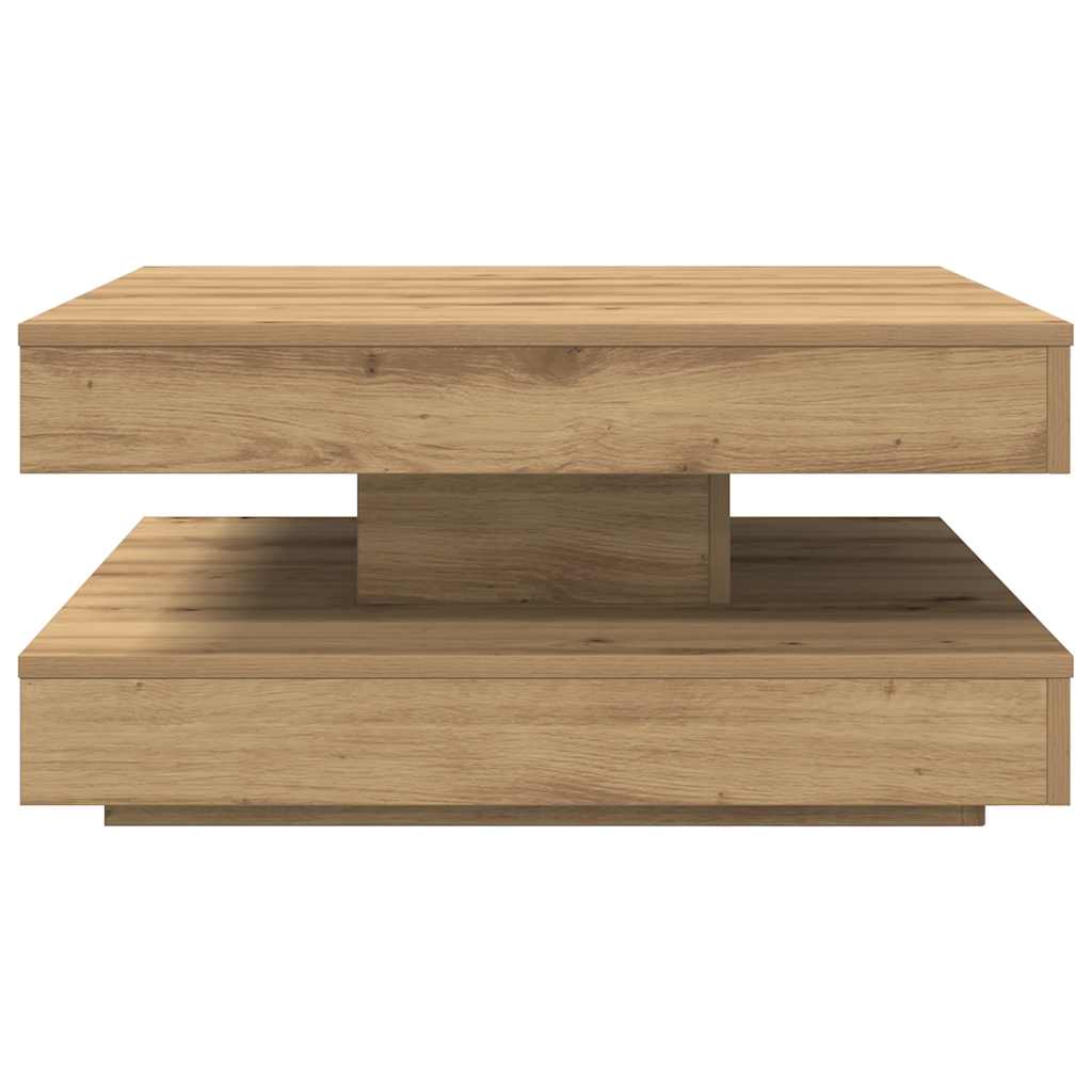 vidaXL Stolik kawowy obrotowy 360 stopni, dąb rzemieślniczy, 70x70x34,5 cm