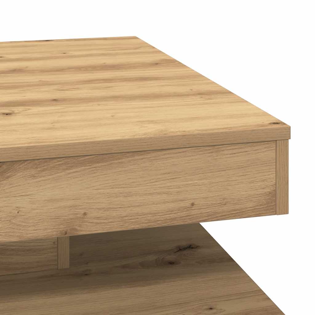 vidaXL Stolik kawowy obrotowy 360 stopni, dąb rzemieślniczy, 70x70x34,5 cm