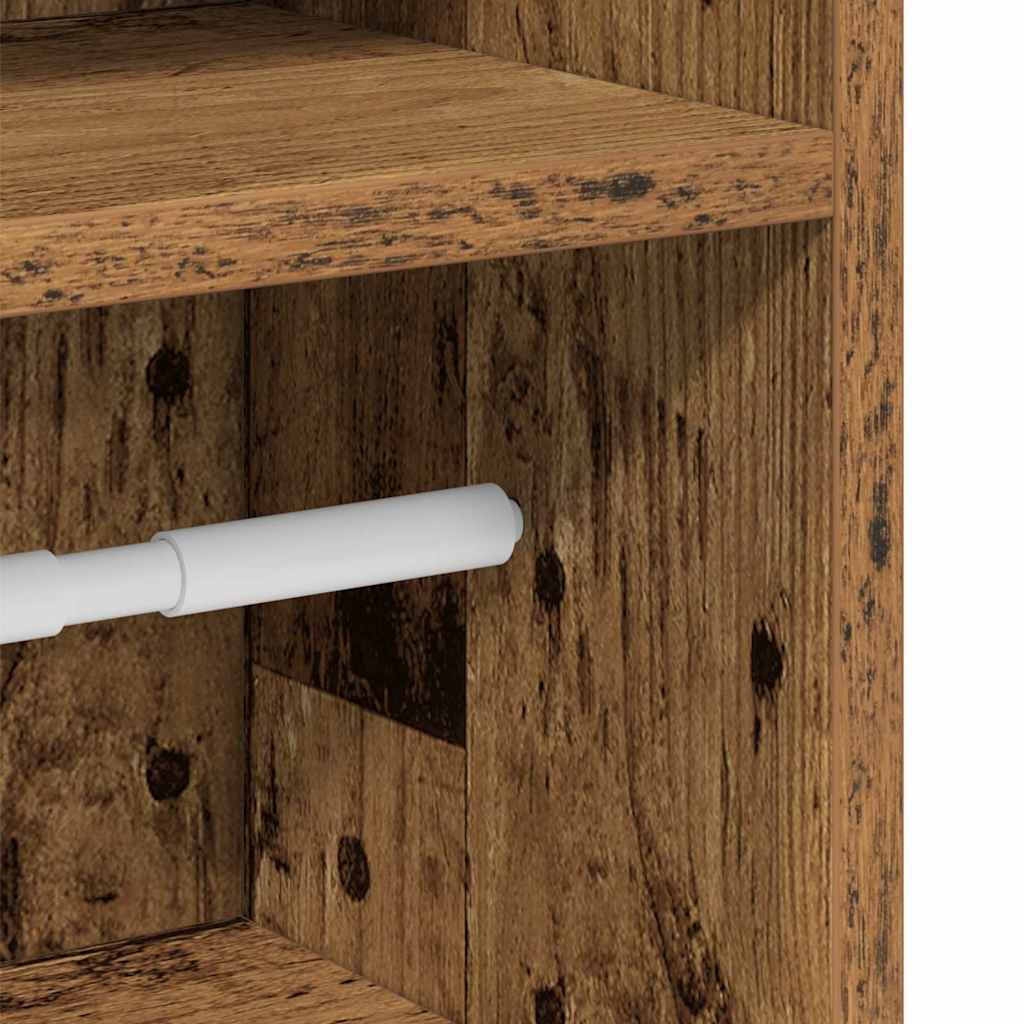 vidaXL Szafka łazienkowa z uchwytem na papier toaletowy Stare drewno 20,5x22x90 cm