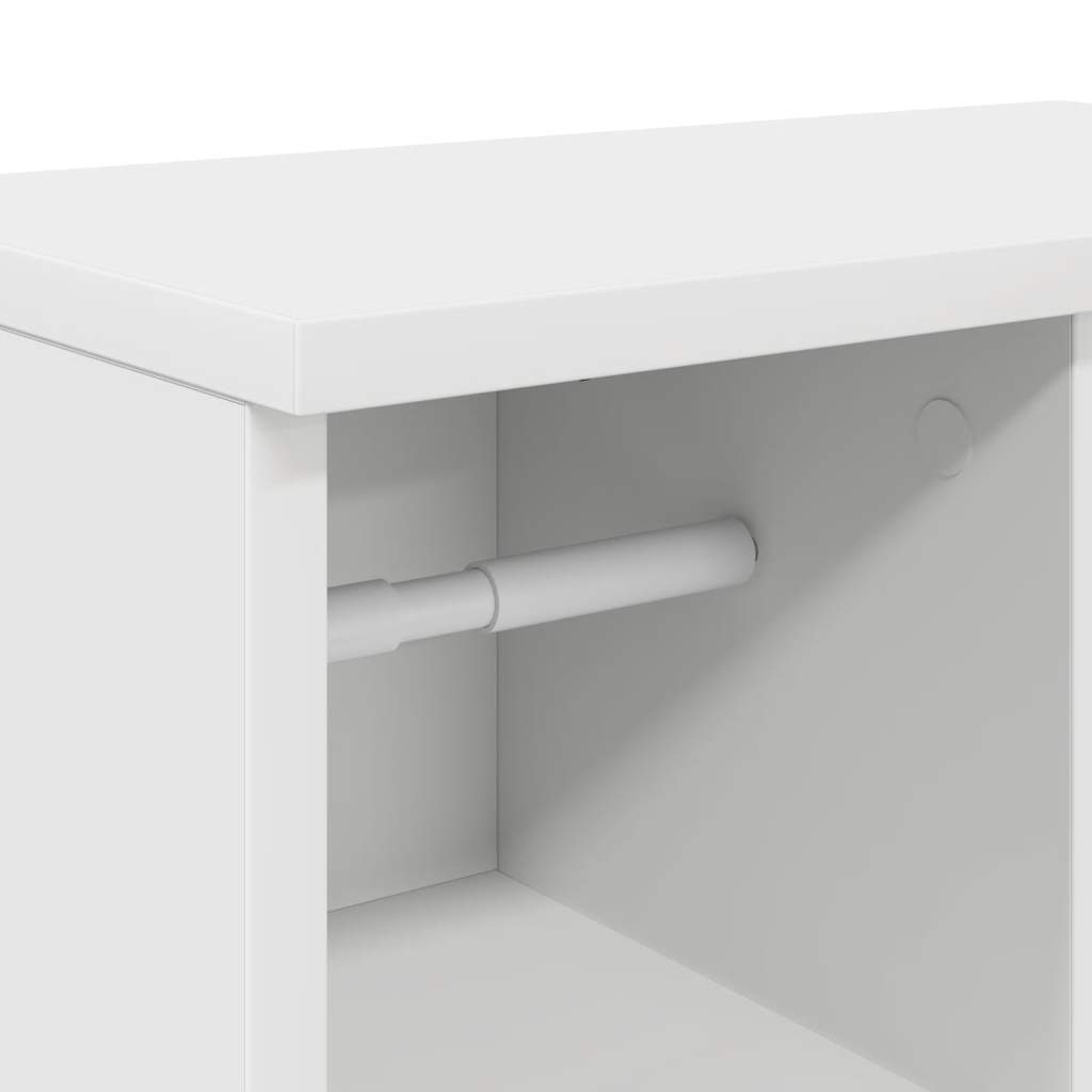 vidaXL Szafka łazienkowa z uchwyty na rolki biała 39x22x90 cm