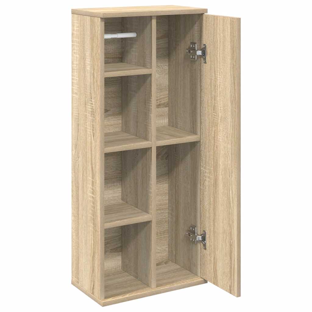 vidaXL Szafka łazienkowa z uchwyty na rolki dąb sonoma 39x22x90 cm