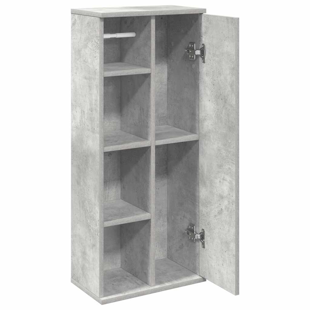 vidaXL Szafka łazienkowa z uchwyty na rolki kolor betonu 20,5x22x72 cm