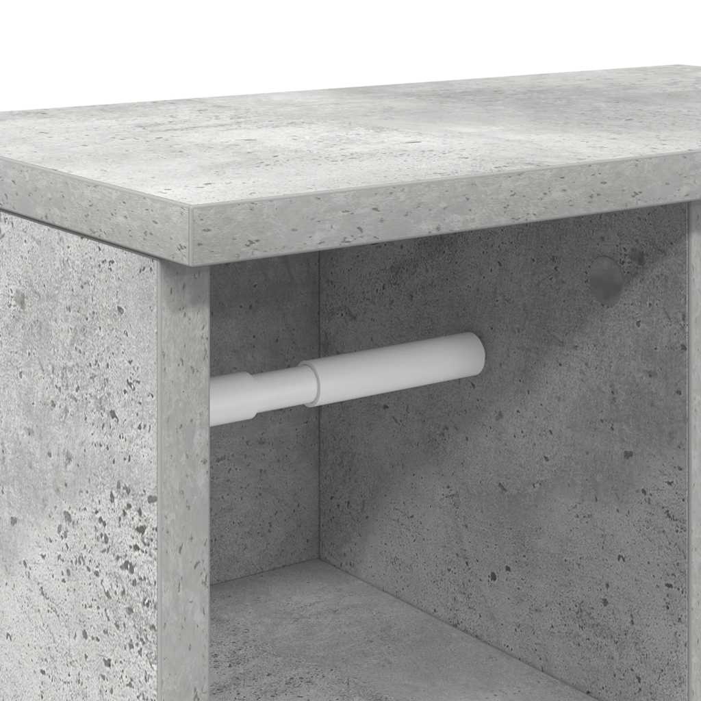 vidaXL Szafka łazienkowa z uchwyty na rolki kolor betonu 20,5x22x72 cm