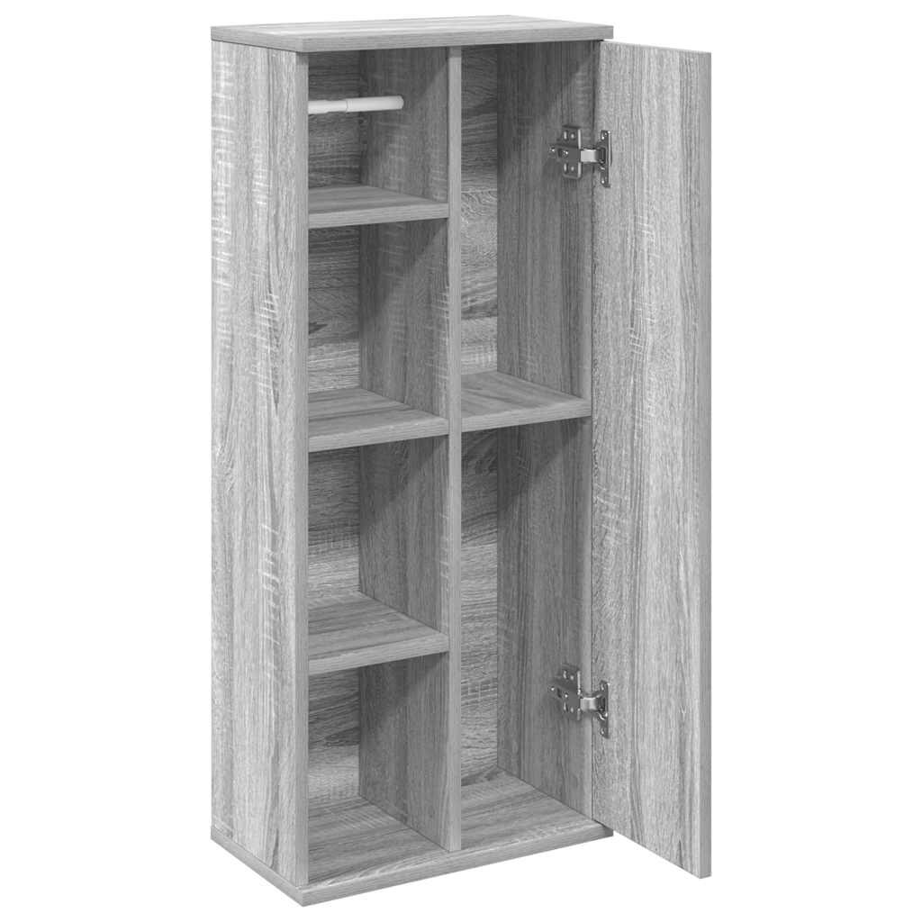 vidaXL Szafka łazienkowa z uchwyty na rolki szary sonoma 20,5x22x72 cm