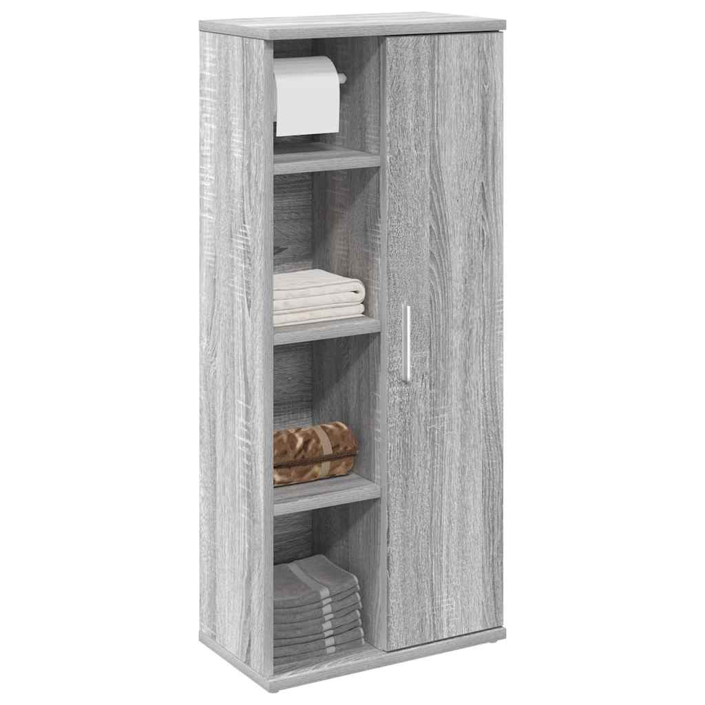 vidaXL Szafka łazienkowa z uchwyty na rolki szary sonoma 20,5x22x72 cm