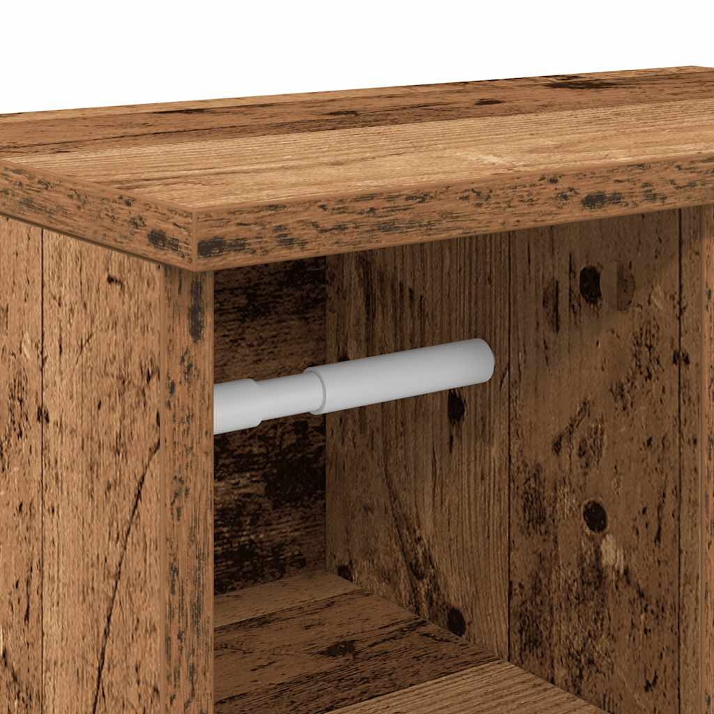 vidaXL Szafka łazienkowa z uchwyty na rolki stare drewno 20,5x22x72 cm