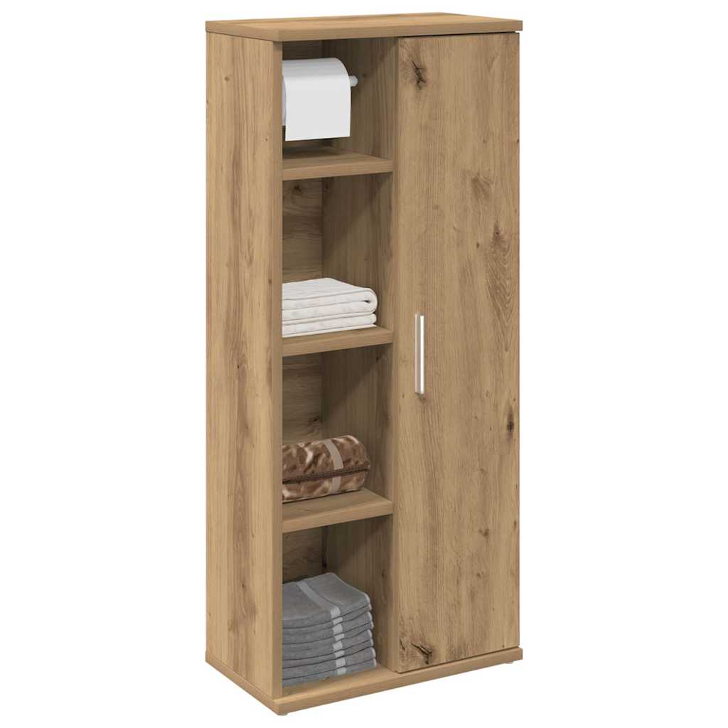 vidaXL Szafka łazienkowa z uchwyty na rolki dąb artisan 39x22x90 cm