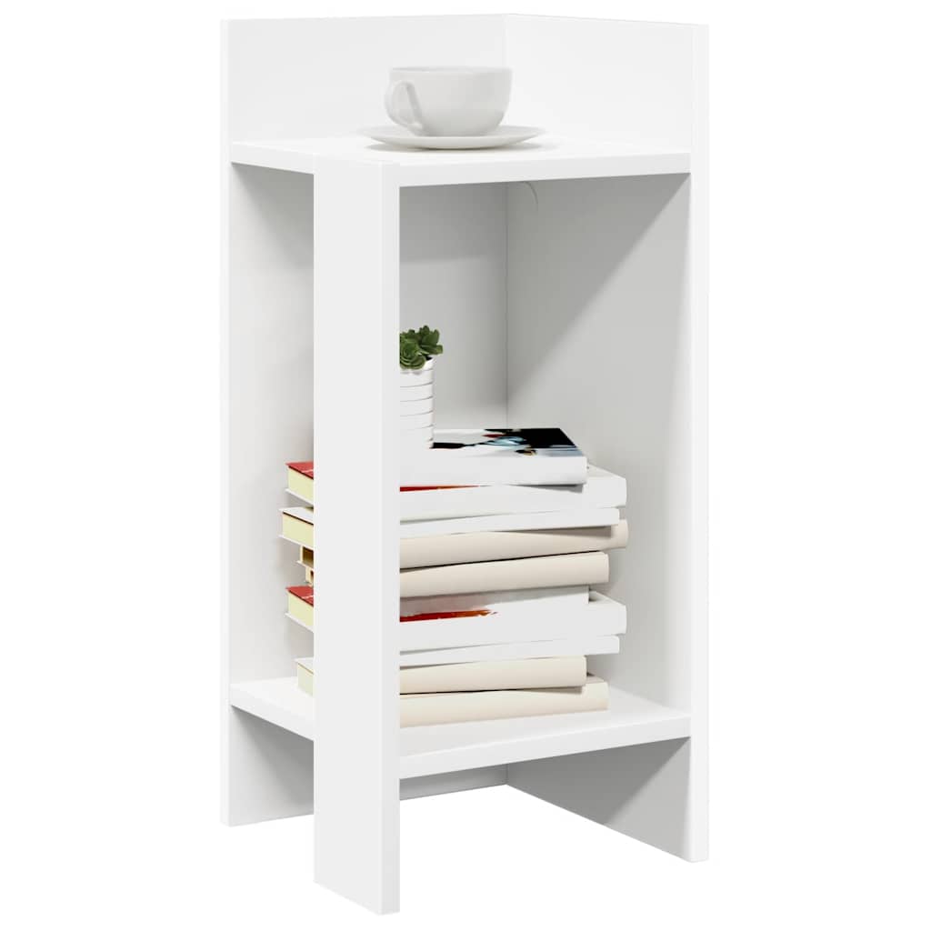 vidaXL Stoliki boczne 2 szt. z półką, białe, 25,5x27x60 cm