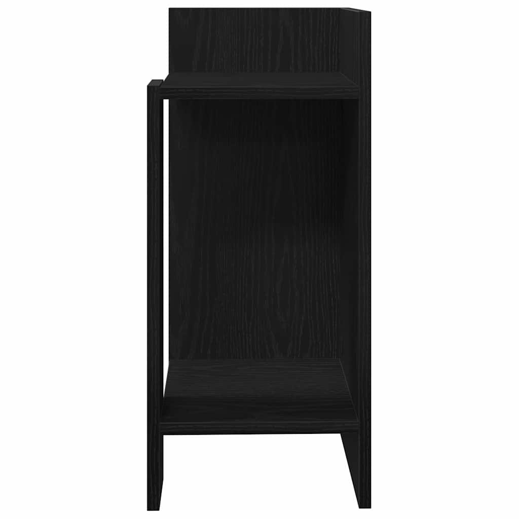 vidaXL Stoliki boczne 2 szt. z półką, czarne, 25,5x27x60 cm