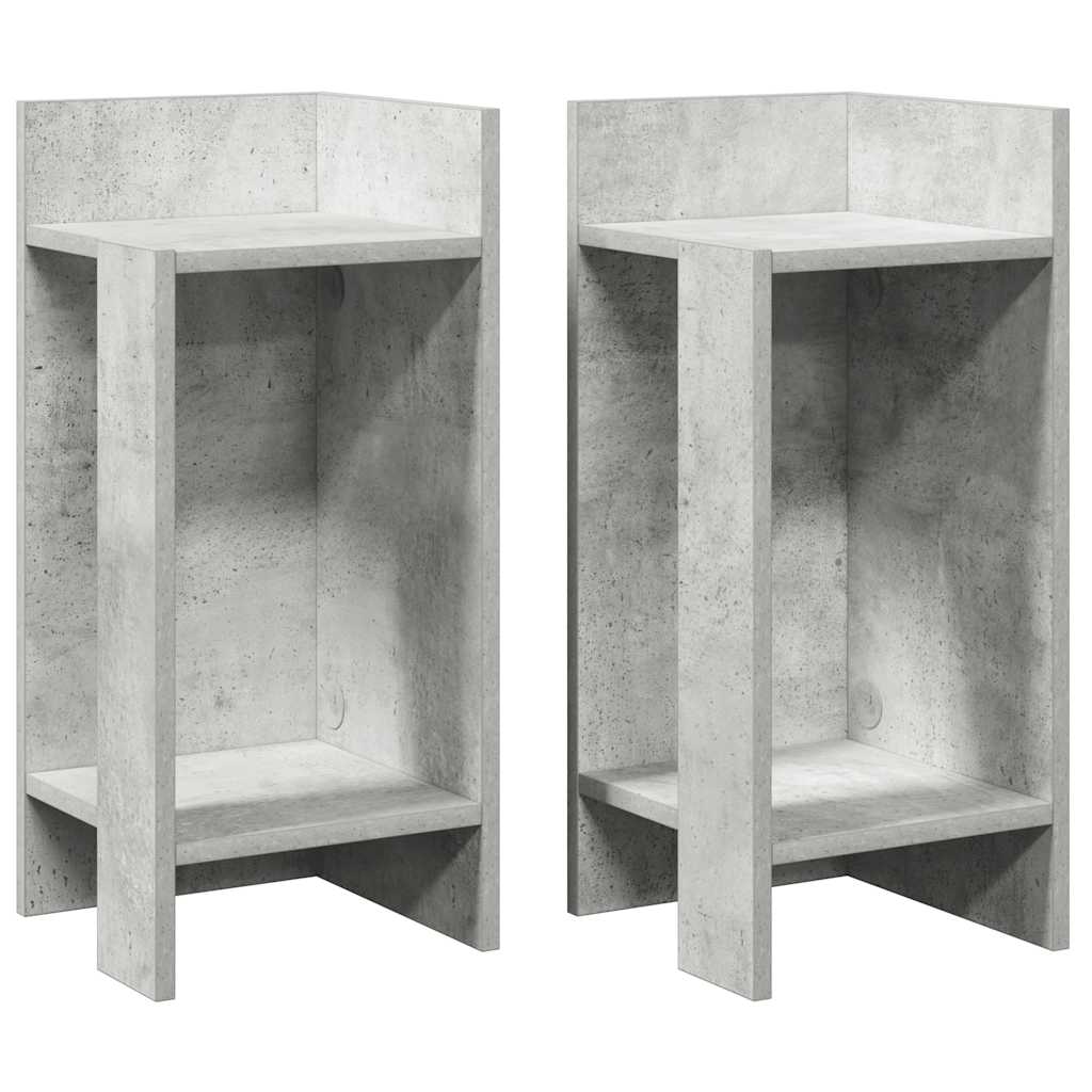 vidaXL Stoliki boczne 2 szt. z półką, szarość betonu, 25,5x27x60 cm