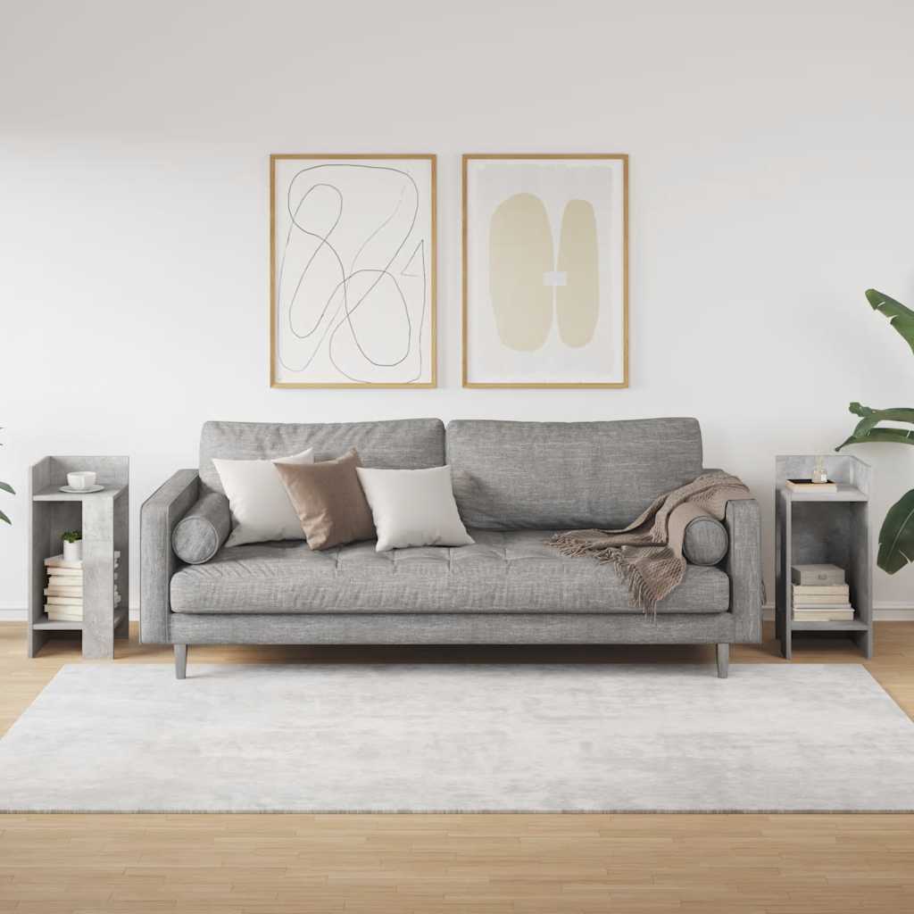 vidaXL Stoliki boczne 2 szt. z półką, szarość betonu, 25,5x27x60 cm