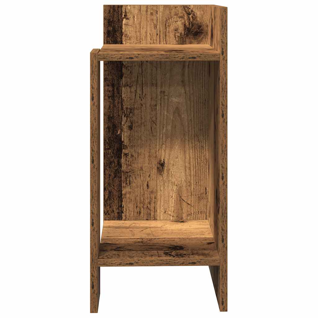 vidaXL Stoliki boczne 2 szt. z półką, stare drewno, 25,5x27x60 cm