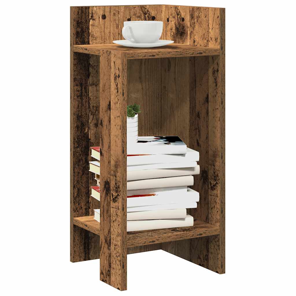 vidaXL Stoliki boczne 2 szt. z półką, stare drewno, 25,5x27x60 cm