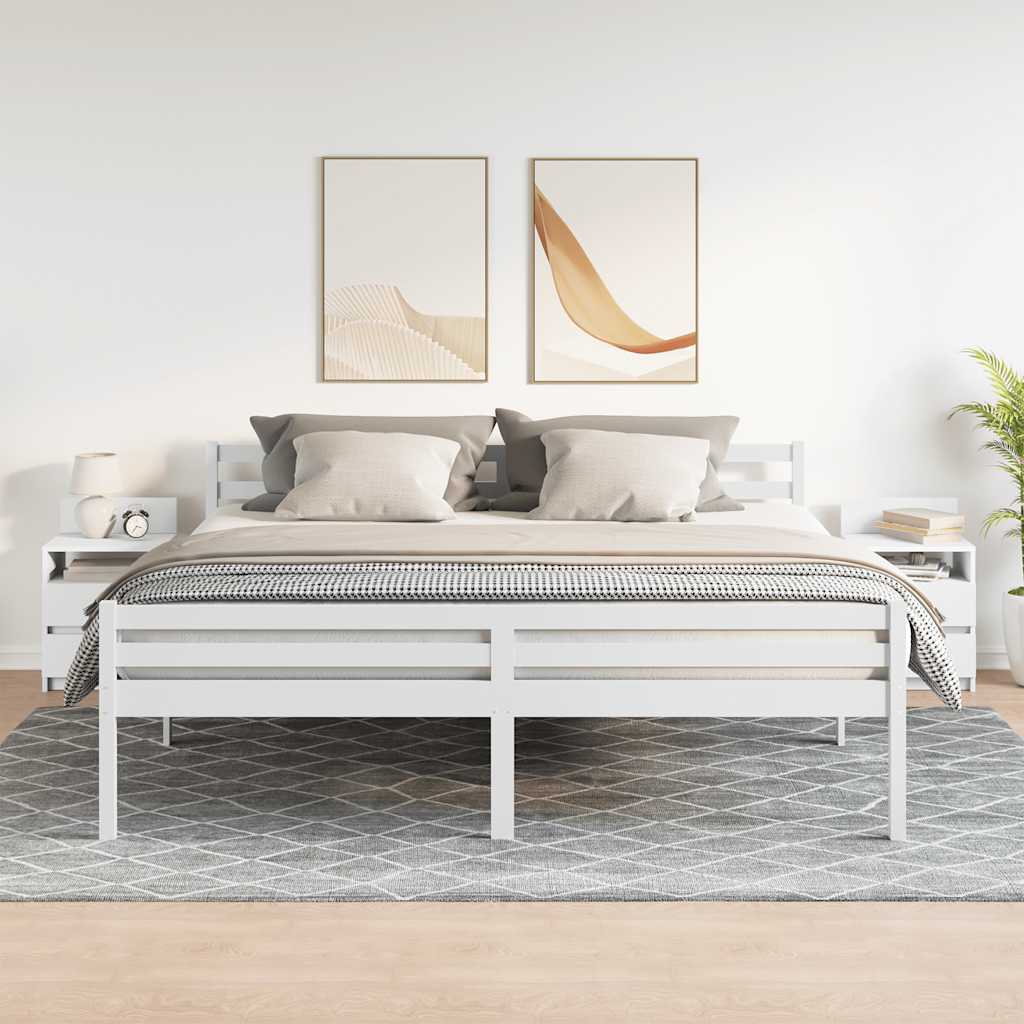 vidaXL Szafki nocne 2 szt. z 2 szufladami, białe, 40x33x60 cm