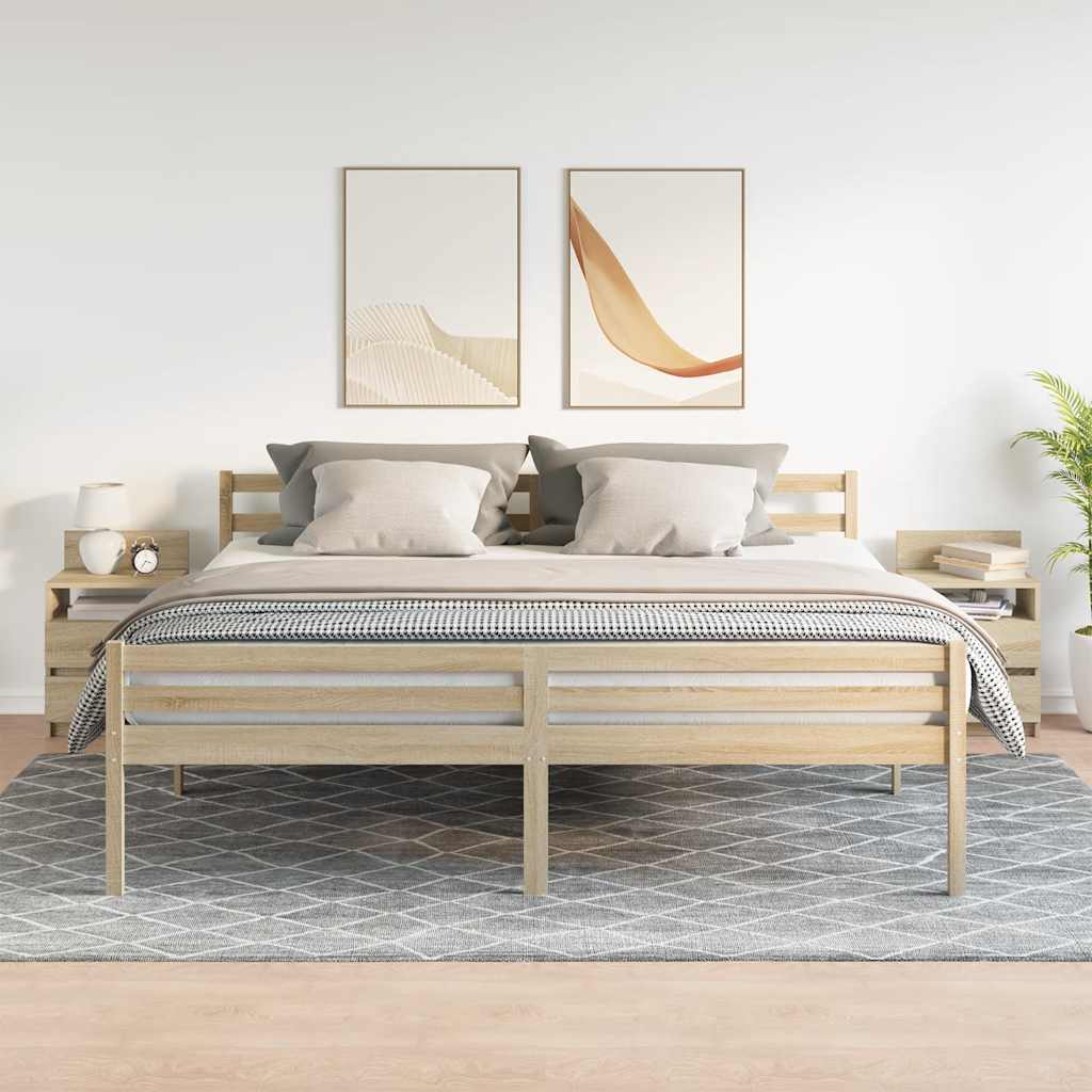 vidaXL Szafki nocne 2 szt. z 2 szufladami Dąb Sonoma 40x33x60 cm