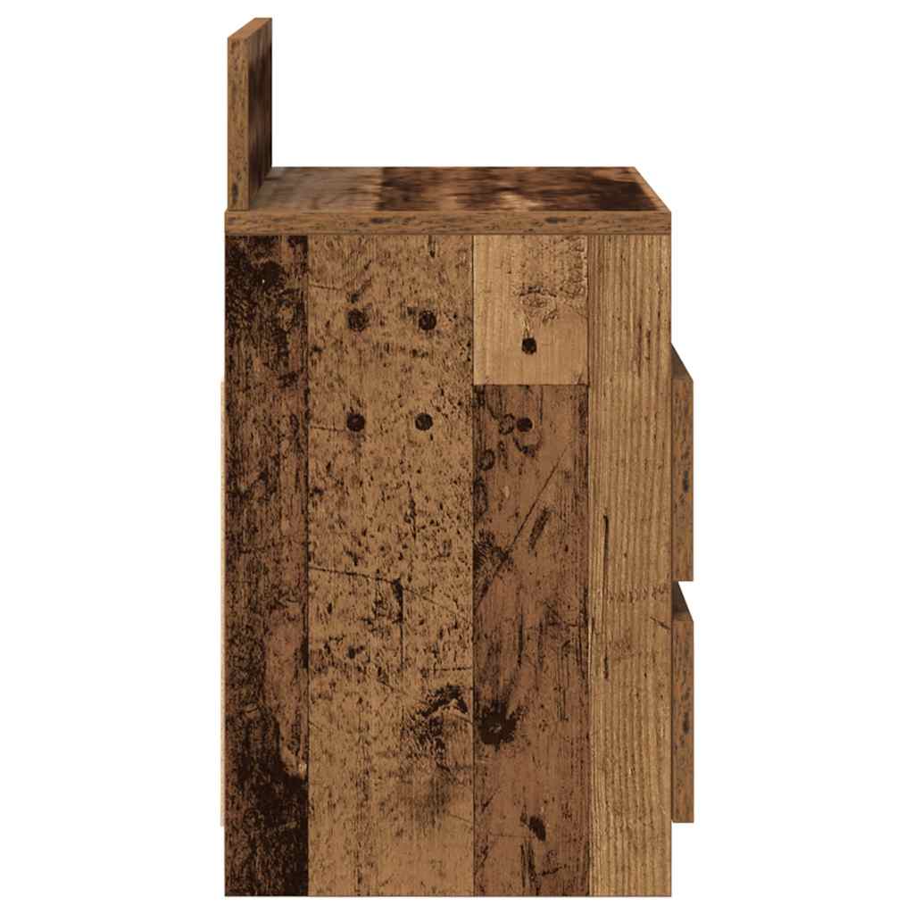 vidaXL Szafki nocne z 2 szufladami, 2 szt., stare drewno, 40x33x60 cm