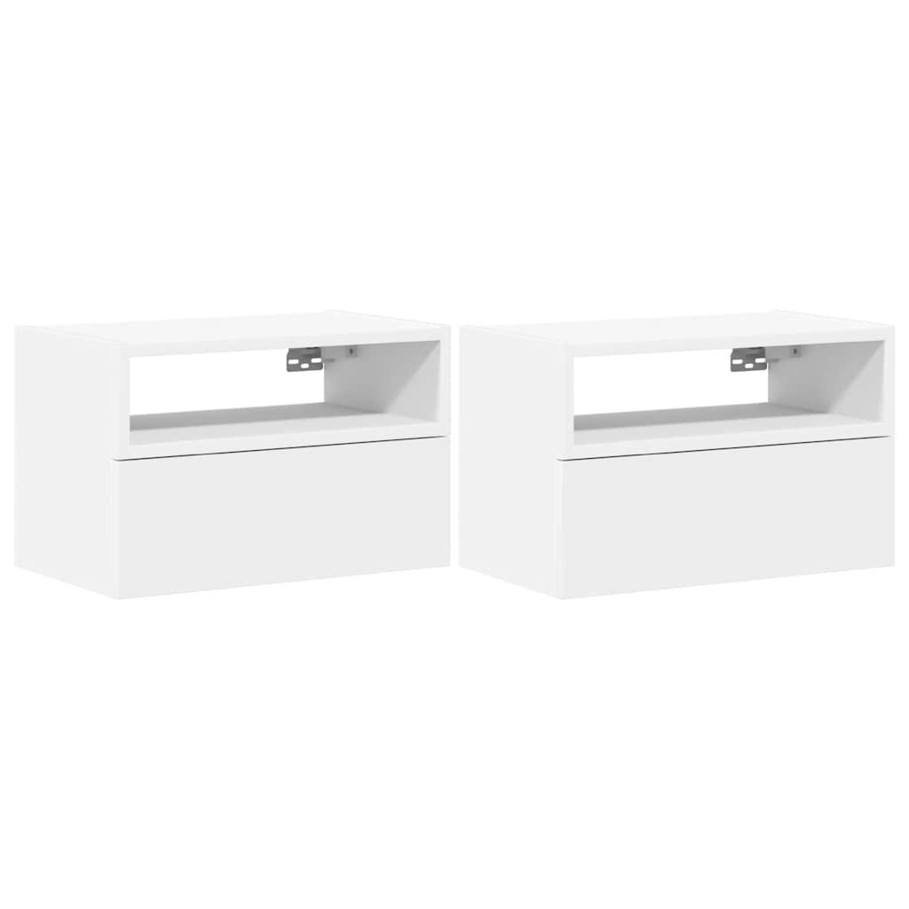 vidaXL Wiszące szafki nocne, 2 szt., białe, 45x26x28,5 cm
