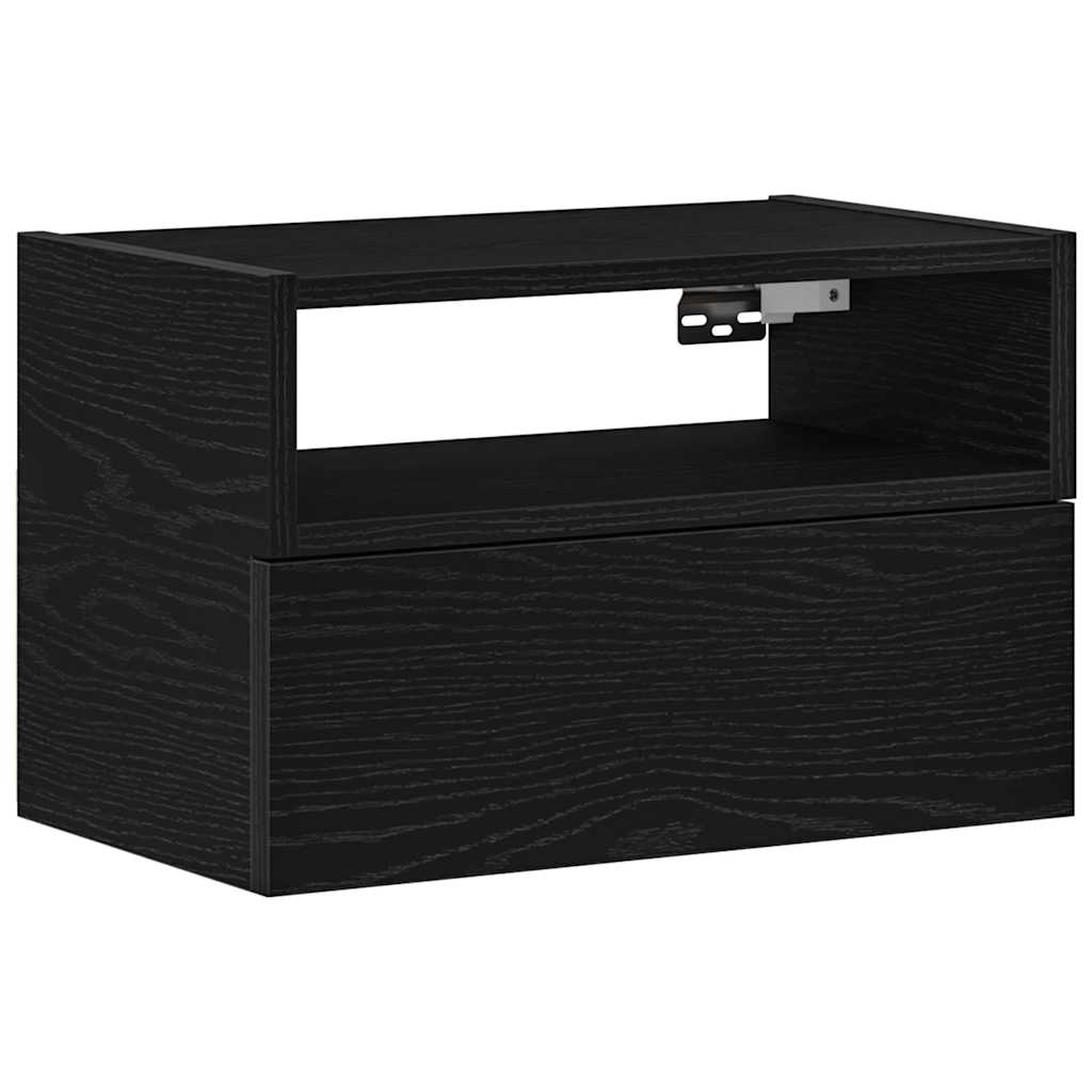 vidaXL Wisząca szafka nocna, czarna, 45x26x28,5 cm
