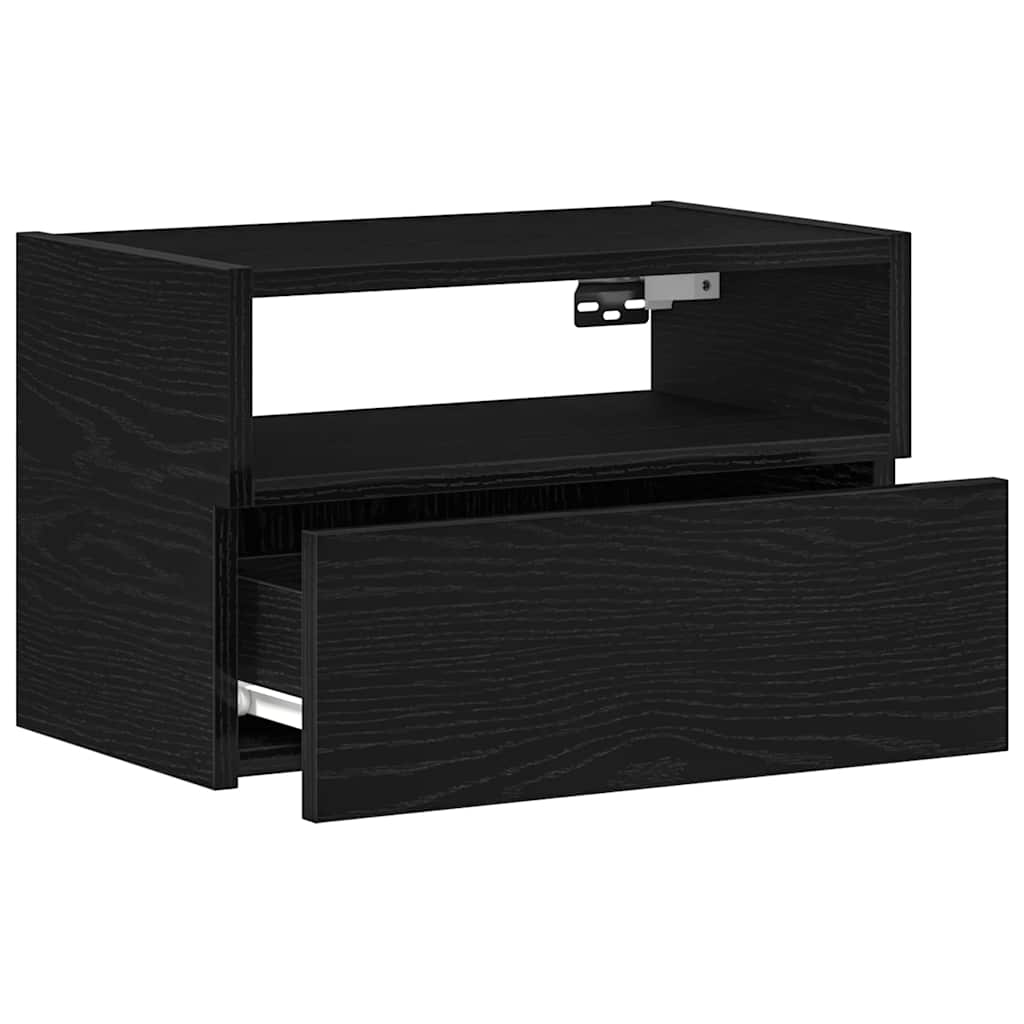 vidaXL Wisząca szafka nocna, czarna, 45x26x28,5 cm