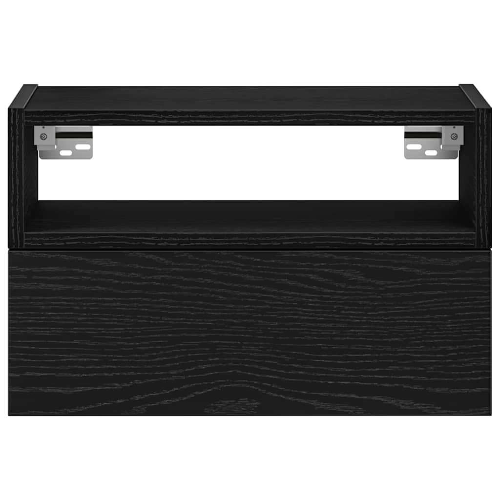 vidaXL Wiszące szafki nocne, 2 szt., czarne, 45x26x28,5 cm