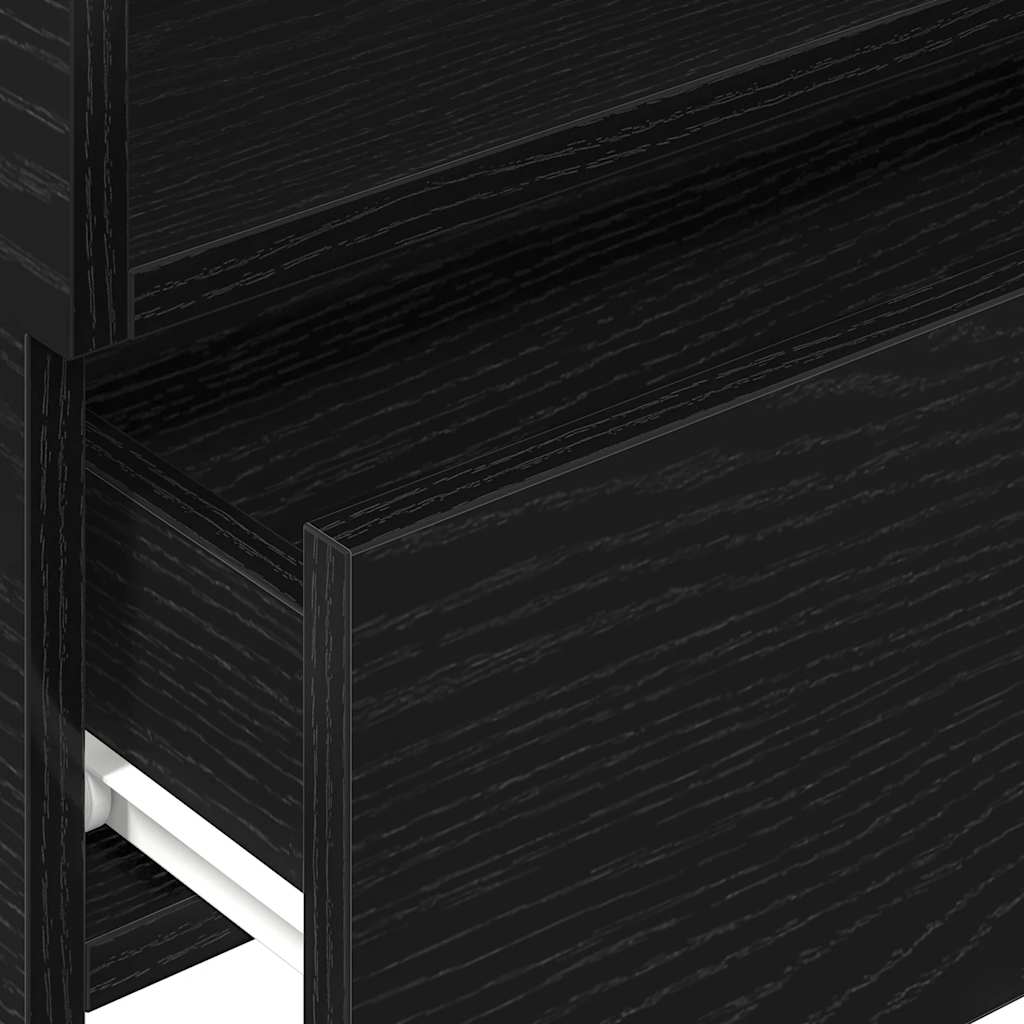 vidaXL Wiszące szafki nocne, 2 szt., czarne, 45x26x28,5 cm