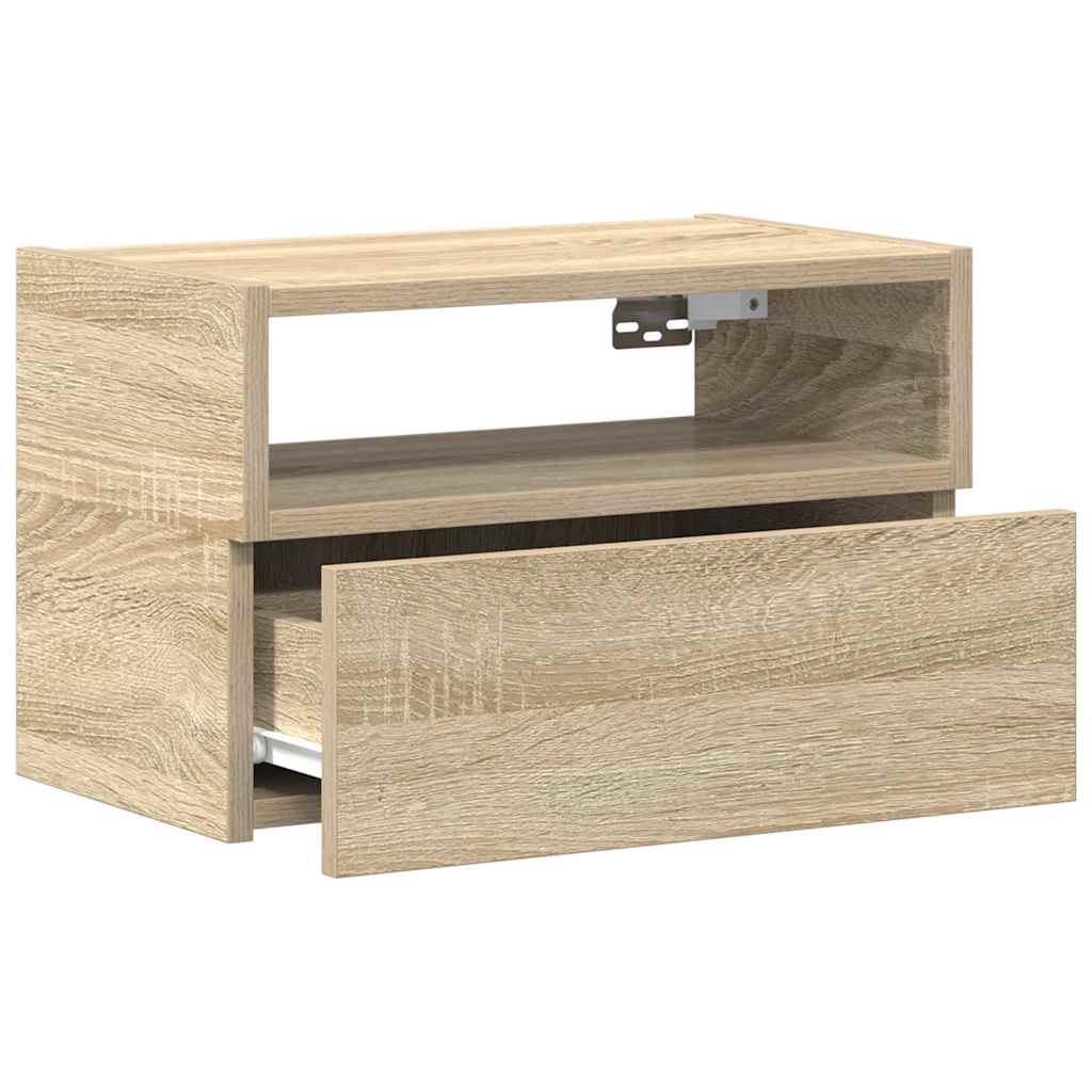 vidaXL Wisząca szafka nocna, dąb sonoma, 45x26x28,5 cm